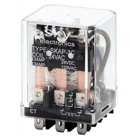 Relay And Control Relay & Control SKAP-2C-24VAC 24V AC Coil 8 Pin Square Base Plug-in Relays SKAP-2C-24VAC
